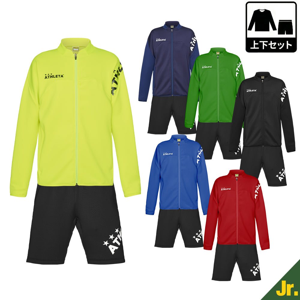 【QuickSeries】チーム対応ジャージジャケット (Jr) ジャージハーフパンツ(Jr) 上下セット(パンツ:BLACK)