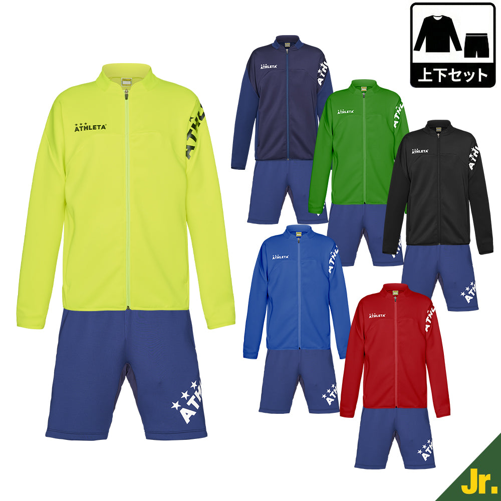 【QuickSeries】チーム対応ジャージジャケット (Jr) ジャージハーフパンツ(Jr) 上下セット(パンツ:NAVY)