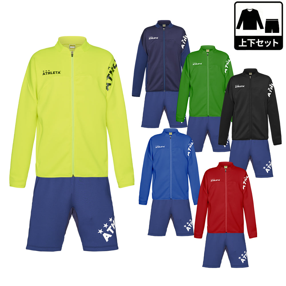 【QuickSeries】チーム対応ジャージジャケット ジャージハーフパンツ 上下セット(パンツ:NAVY)