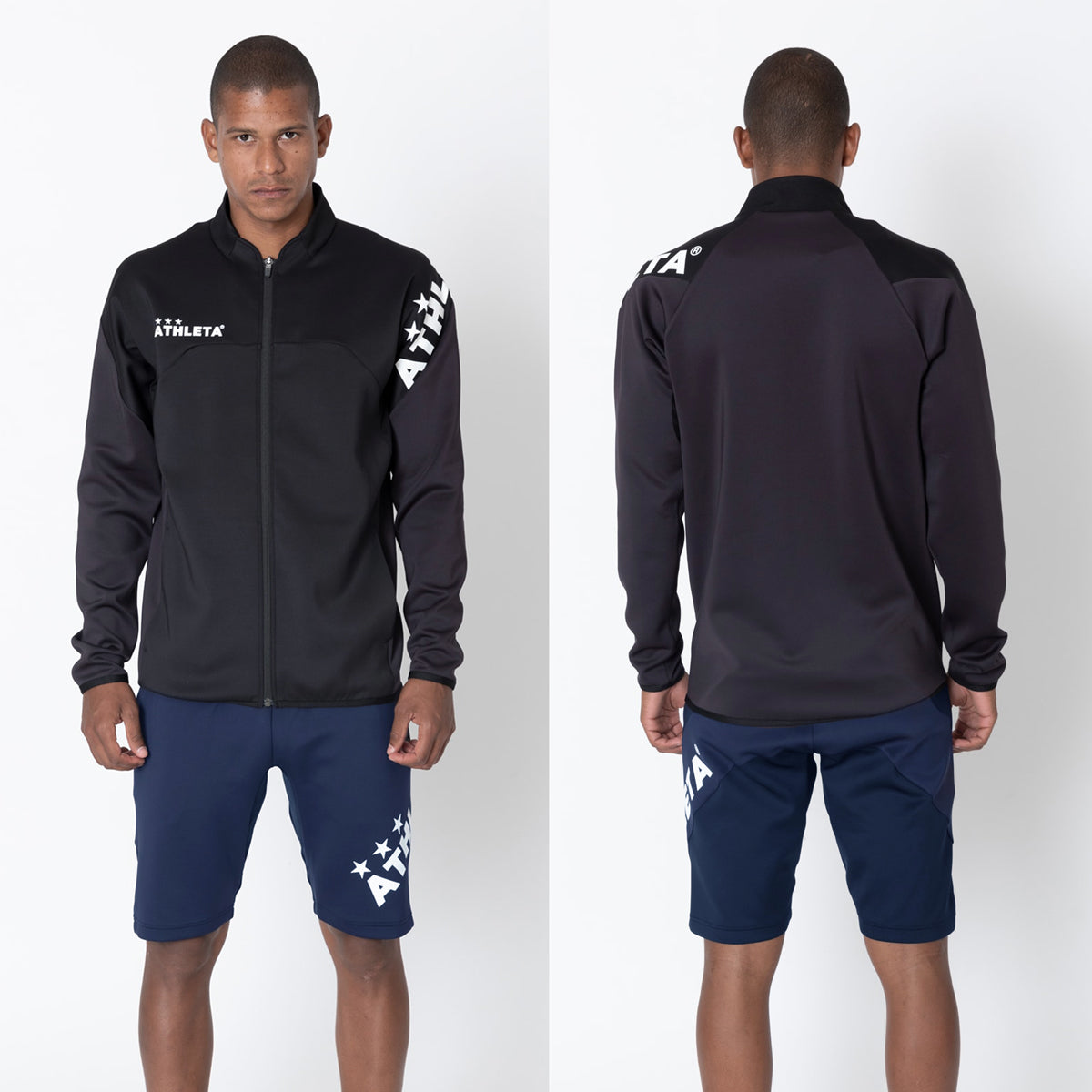 【QuickSeries】チーム対応ジャージジャケット ジャージハーフパンツ 上下セット(パンツ:NAVY)