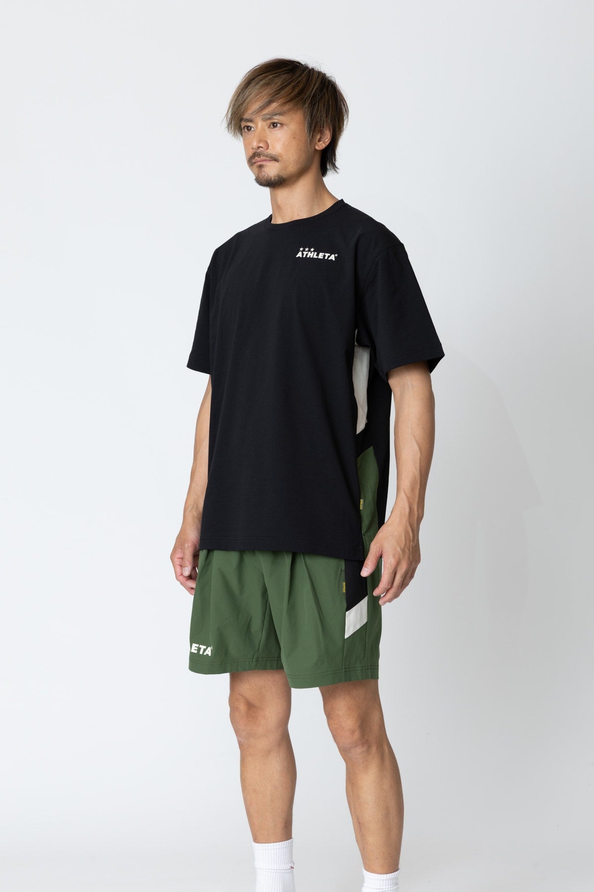 ドライフェザーカラーブロックプラシャツ26s