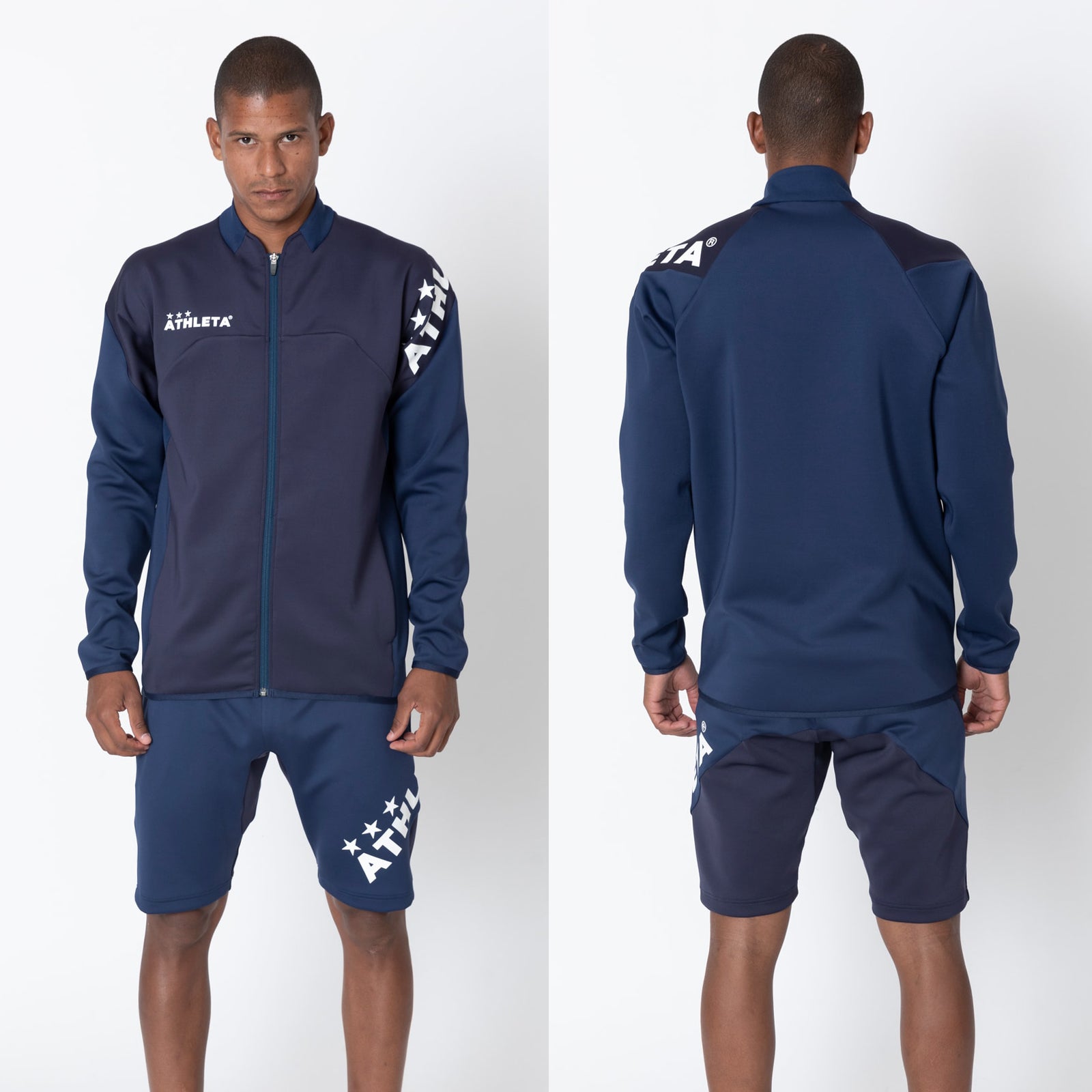 【QuickSeries】チーム対応ジャージジャケット (Jr) ジャージハーフパンツ(Jr) 上下セット（パンツ：NAVY）