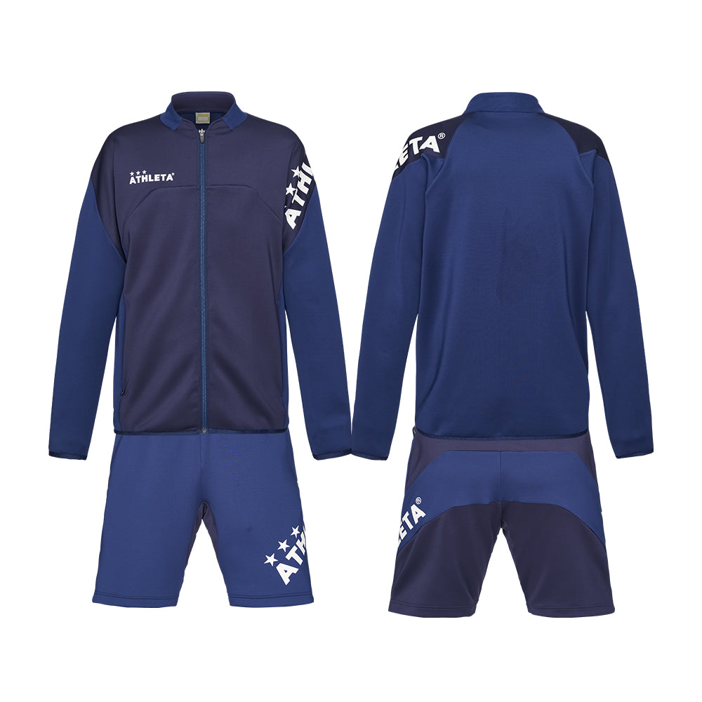 【QuickSeries】チーム対応ジャージジャケット ジャージハーフパンツ 上下セット（パンツ：NAVY）