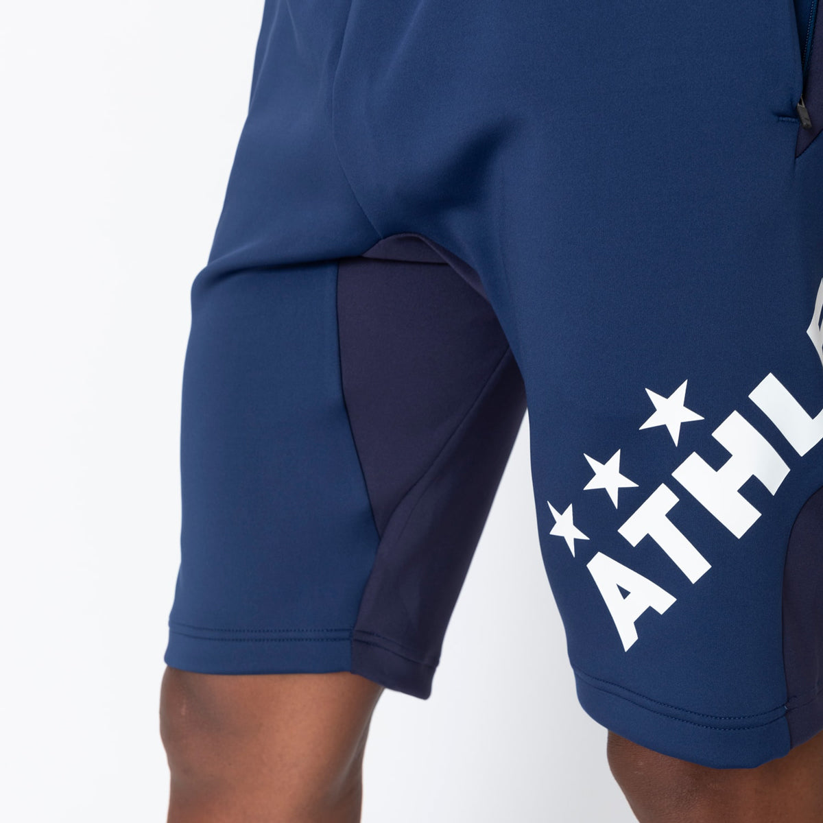 【QuickSeries】チーム対応ジャージジャケット ジャージハーフパンツ 上下セット（パンツ：NAVY）