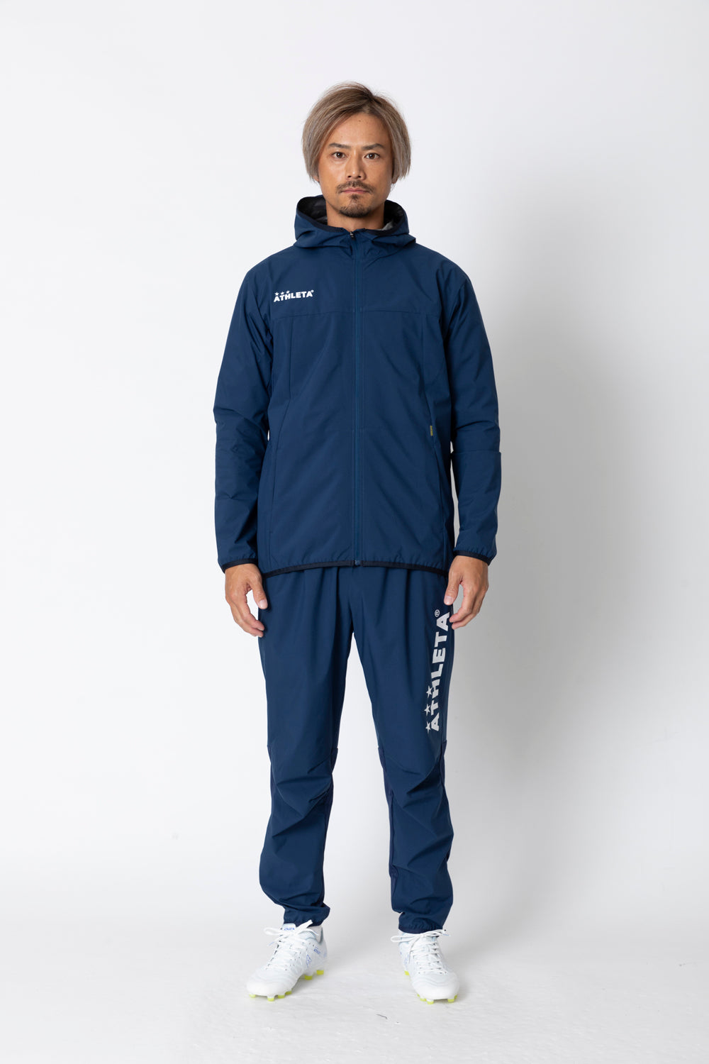 ATHLETA フード付きパディングジャケット ネイビー ATHLETA フード付きパディングジャケット ネイビー