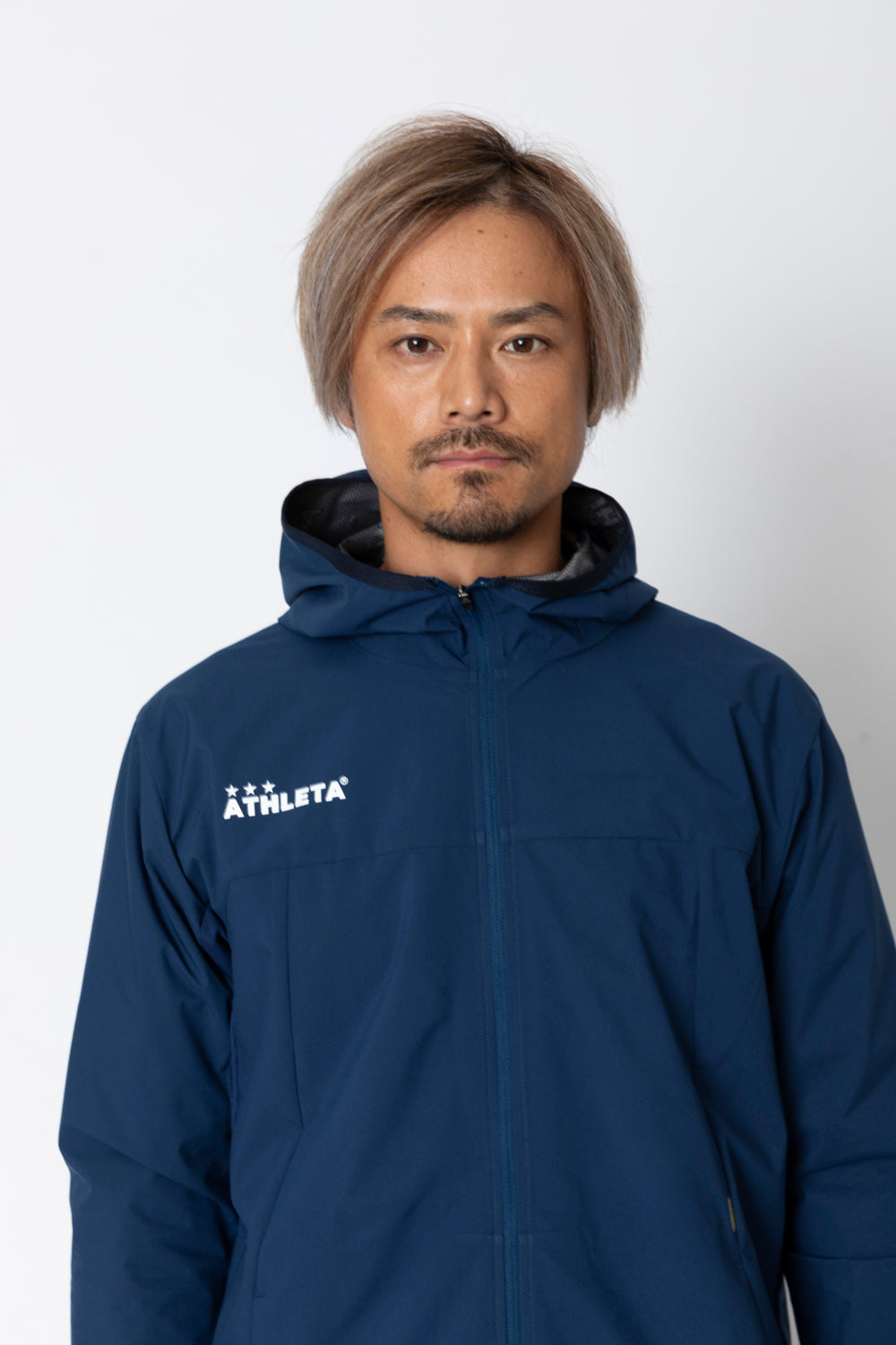 ATHLETA フード付きパディングジャケット ネイビー ATHLETA フード付きパディングジャケット ネイビー