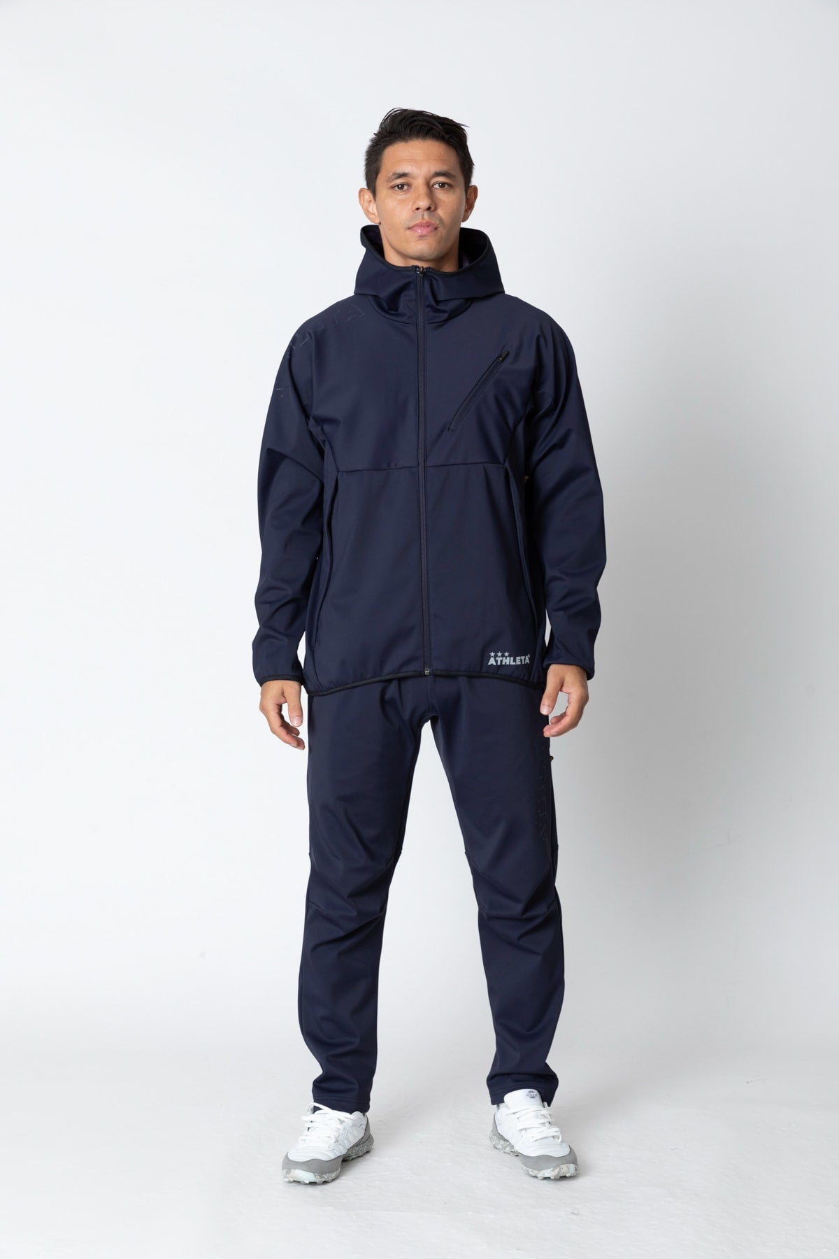 ATHLETA フード付きパディングジャケット ネイビー ATHLETA アスレタ パーカー フード付きジャケット ネイビー L